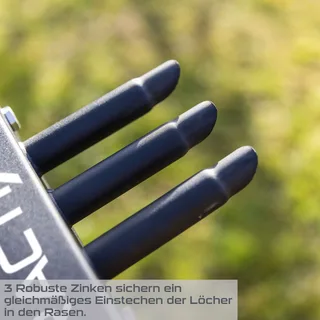 Hand Rasenlüfter PX-RL-10 Practixx - 20cm Arbeitsbreite | 3 Zinken Aerifizierer | Rasen belüften | Auffangbehälter | Softgrip | mit Reinigungswerkzeug de Scheppach – image du produit 5 sur 5