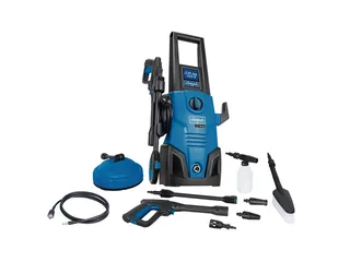 Hochdruckreiniger HCE1650, Druck max: 135 bar, 1600 W, Fördermenge max: 408 l/h, (Set, 10 tlg), Inklusive großem Zubehörpaket von Scheppach, Blau, Schwarz – Produktbild 1 von 5