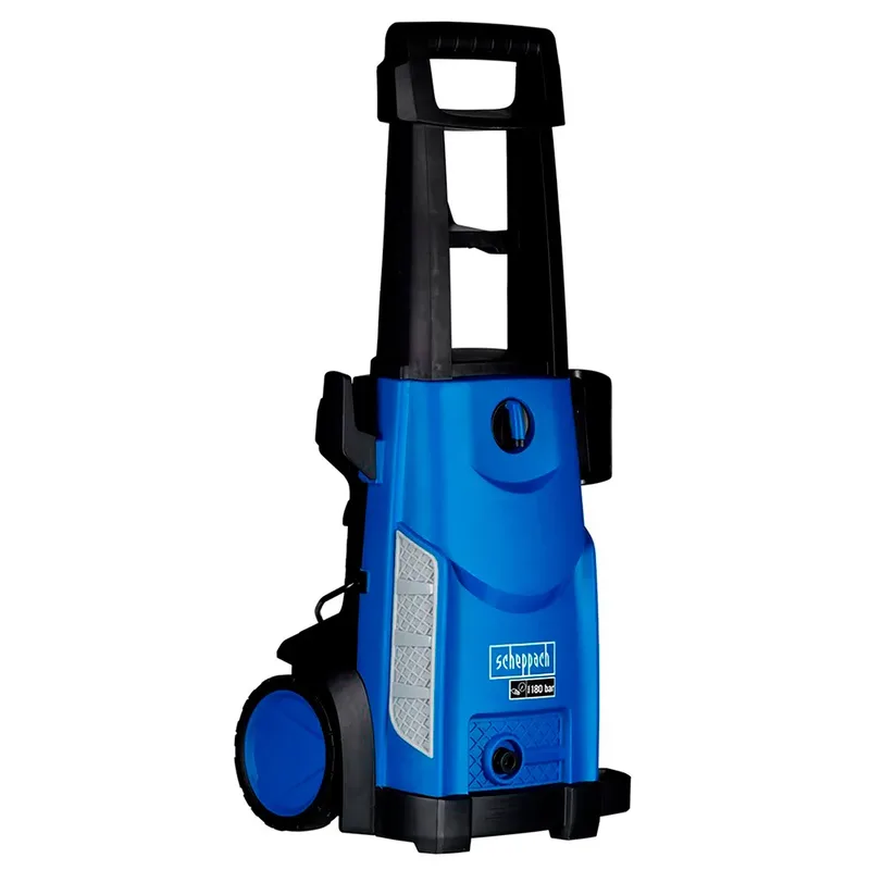 Hogedrukreiniger HCE2600 - 2400W - 180 bar - 480 l/h - Met 5m slang, terrasborstel, reinigingsmiddeltank, wasborstel, spuitstukken & accessoires van Scheppach – productafbeelding 4 van 6