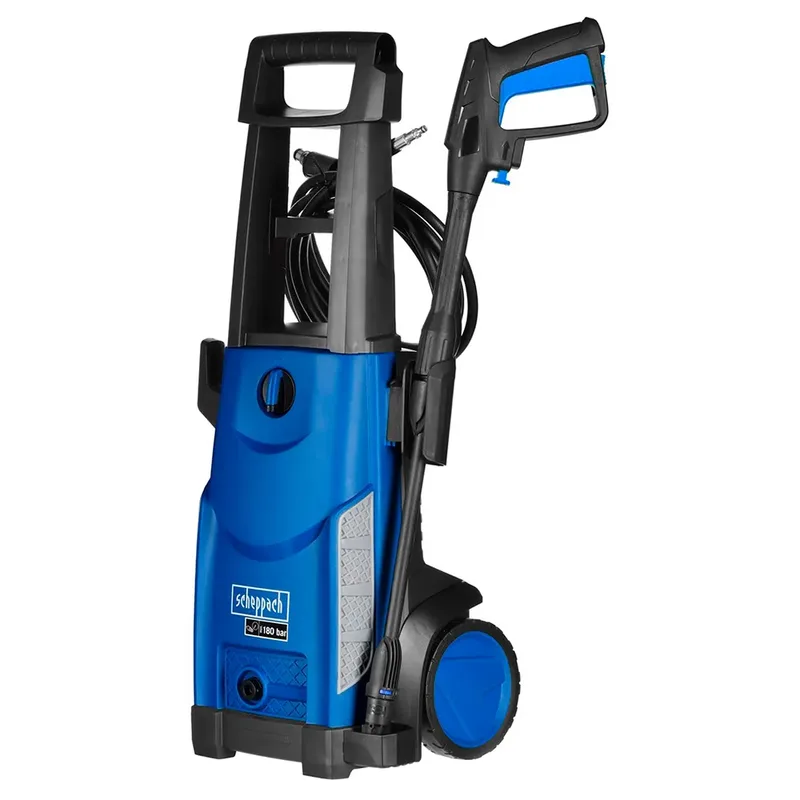 Hogedrukreiniger HCE2600 - 2400W - 180 bar - 480 l/h - Met 5m slang, terrasborstel, reinigingsmiddeltank, wasborstel, spuitstukken & accessoires van Scheppach – productafbeelding 2 van 6