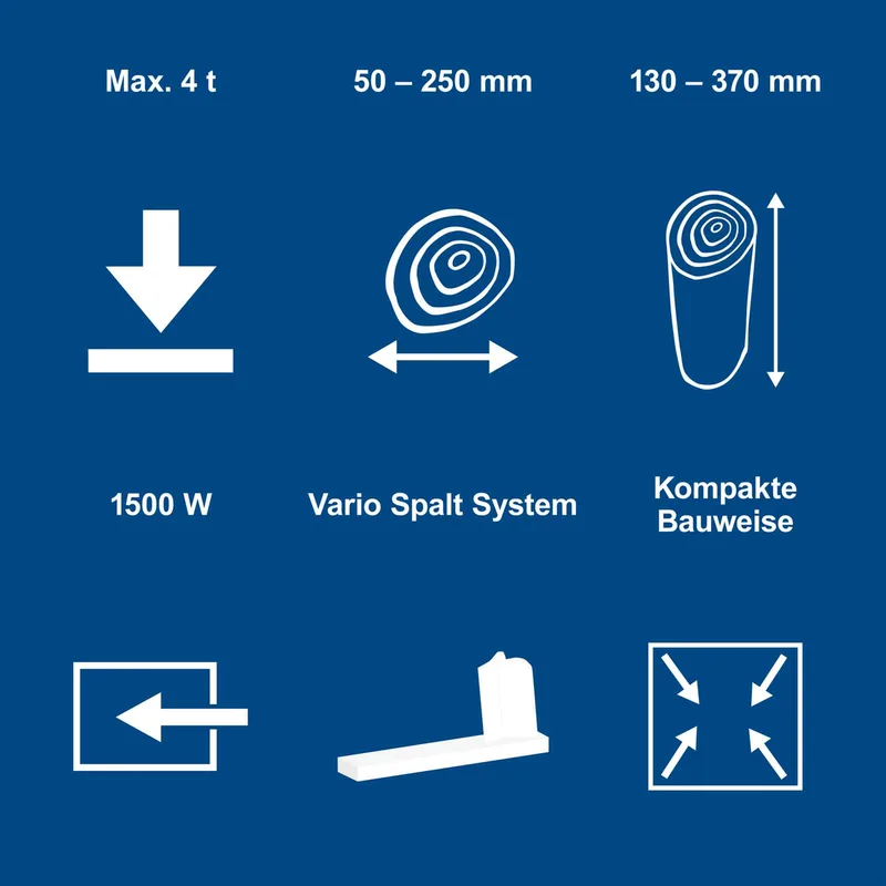 Houtklover HL460 - 4 ton - 1500 W - 230 V~ / 50 Hz - Elektrische houtkloofmachine - Houtsplijter - Houtkliever by Scheppach – product image 2 of 5