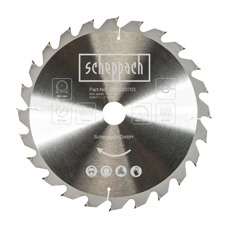 HW Kreissägeblatt Scheppach - Ø 254 x 30 x 2,8 mm | 24 Zähne by Scheppach – product image 1 of 4