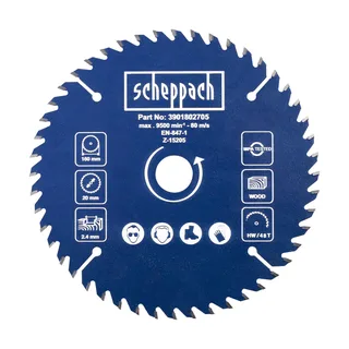 HW Kreissägeblatt Scheppach - Ø160 x 20 x 2,4 x 1,3 mm | 48 Zähne de Scheppach – image du produit 1 sur 5