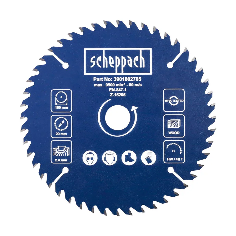 HW Kreissägeblatt Scheppach - Ø160 x 20 x 2,4 x 1,3 mm | 48 Zähne de Scheppach – image du produit 1 sur 5