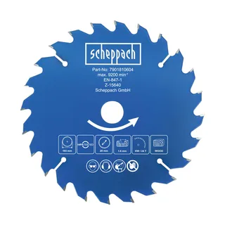 HW Kreissägeblatt Scheppach - Ø165 x 20 x 1 x 1,6 mm | 24 Zähne by Scheppach – product image 1 of 5
