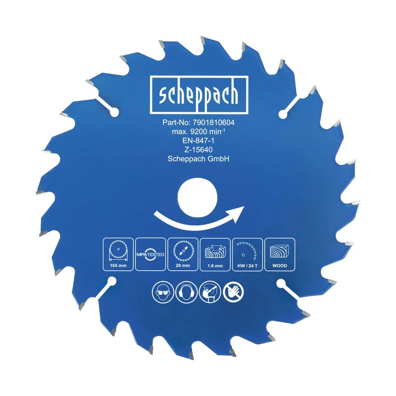 HW Kreissägeblatt Scheppach - Ø165 x 20 x 1 x 1,6 mm | 24 Zähne by Scheppach – product image 1 of 5