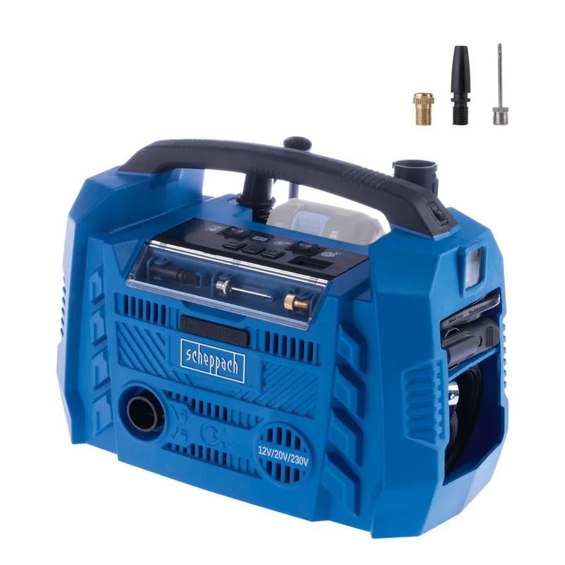 Hybrid-Kompressor Airforce 6 Scheppach - 10,3bar | ölfrei | 2 USB-Anschlüsse | 3 Antriebsarten de Scheppach – image du produit 1 sur 5