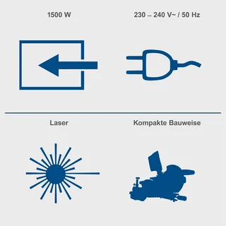 Kapp- und Gehrungssäge HM80L Scheppach - 1500W | 120mm Schnittbreite | 60mm Schnitthöhe | 24 Z | Laser by Scheppach – product image 4 of 5