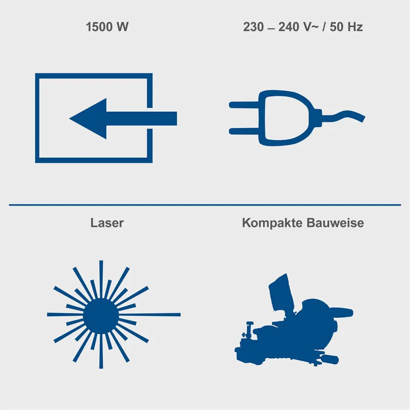 Kapp- und Gehrungssäge HM80L Scheppach - 1500W | 120mm Schnittbreite | 60mm Schnitthöhe | 24 Z | Laser by Scheppach – product image 4 of 5