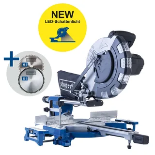Kapp-, Zug- und Gehrungssäge HM254SPX Scheppach - inkl. 2. Sägeblätter 48Z / 60Z | 2400W | 340mm Schnittbreite | 90mm Schnitthöhe | LED-Schattenlicht by Scheppach – product image 3 of 5