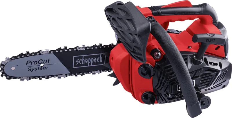 Kettingzaag Benzine PCS26 - 25.4cc 2-takt - 0.95pk/0.7kW - 25cm zaagblad - 20cm zaagdiameter - 0,23L tankvolume - Easy Start by Scheppach – product image 1 of 5