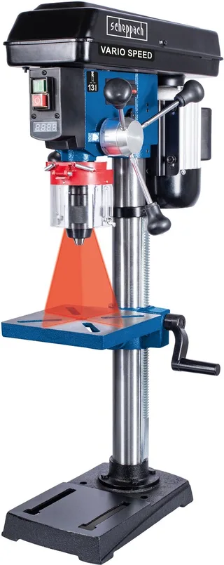 Kolomboormachine DP19Vario - 550W - Traploos instelbaar van 440 tot 2580r/min - Tafelboormachine met laser - Kantelbare tafel von Scheppach – Produktbild 1 von 5