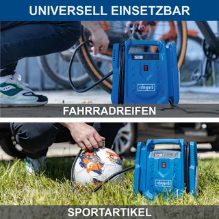 Kompressor Airforce 7 SC Scheppach - 230V & 12V Anschluss | 8 bar Arbeitsdruck | 24L/min | ölfrei & mobil | LCD Display | inkl. Reifenfüller & Adapter by Scheppach – product image 3 of 5