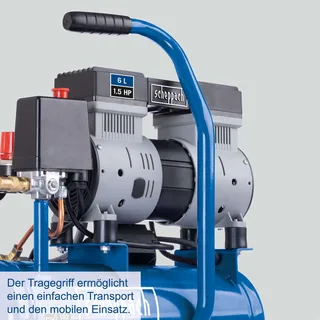 Kompressor HC08Si Scheppach - 1,5 PS | 162 l/min Ansaugleistung | 6 L | 8 Bar | ölfrei de Scheppach – image du produit 4 sur 5