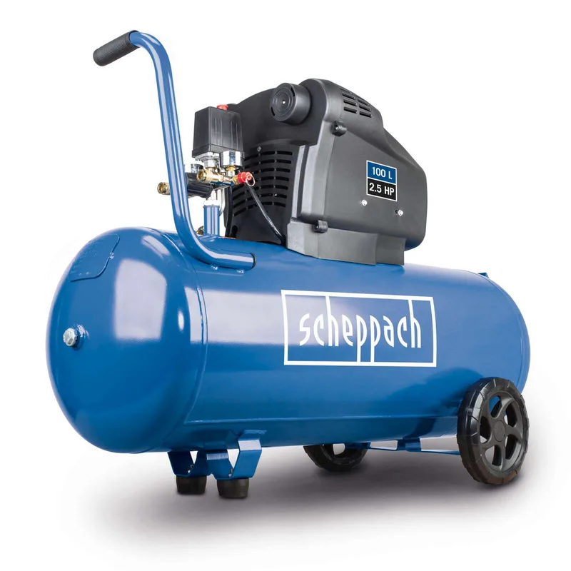 Kompressor HC105DC Scheppach - 2,5PS | 322L/min Ansaugleistung | 10bar Arbeitsdruck | 100L Kessel | ölfrei | Fahrvorrichtung by Scheppach – product image