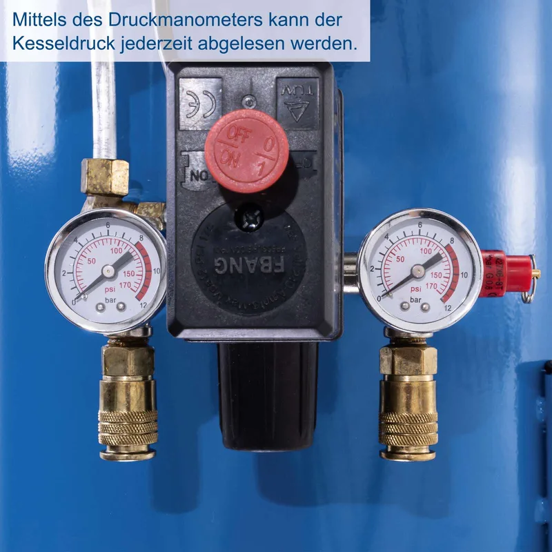 Kompressor HC120DC Scheppach - 10 bar I 100 Liter | 3PS | 412 L/min | Doppelzylinder | ölgeschmiert de Scheppach – image du produit 5 sur 5