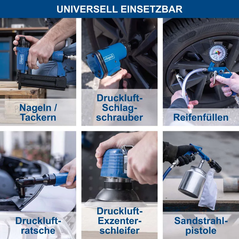 Kompressor HC120DC Scheppach - 10 bar I 100 Liter | 3PS | 412 L/min | Doppelzylinder | ölgeschmiert de Scheppach – image du produit 3 sur 5