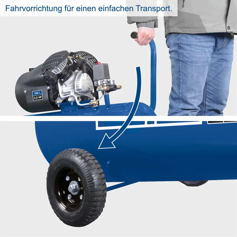 Kompressor HC120DC Scheppach - 10 bar I 100 Liter | 3PS | 412 L/min | Doppelzylinder | ölgeschmiert de Scheppach – image du produit 4 sur 5