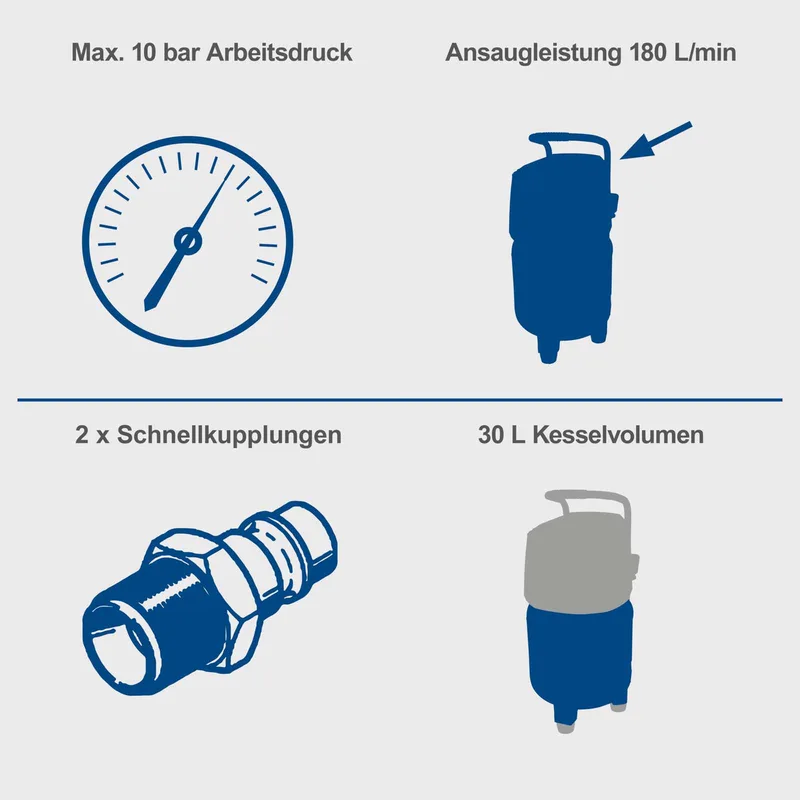 Kompressor HC35V Scheppach - 1500W | 10bar | ölfrei & wartungsarm | 180 L/min Ansaugleistung by Scheppach – product image 3 of 5
