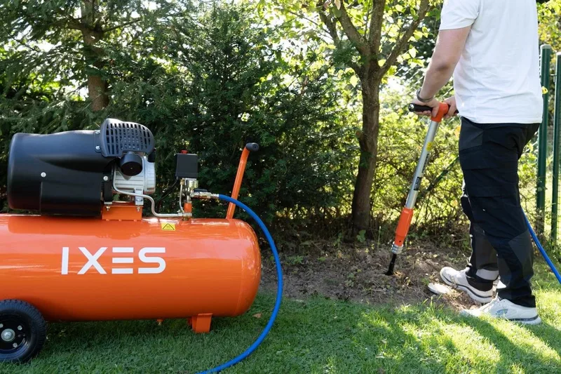 Kompressor IXES Kompressor 100L Luftkompressor 10 bar Druckluft 3PS 412L/min, 2200 W, max. 10 bar, 100 l van Scheppach – productafbeelding 5 van 5