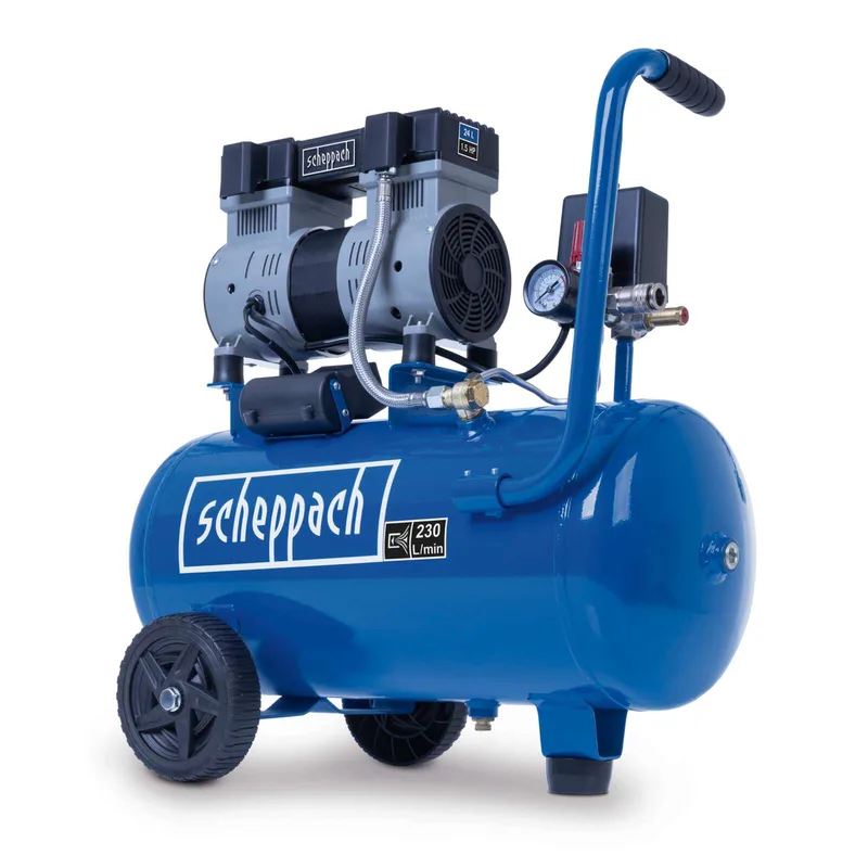 Kompressor Ultra Silent HC26Si Scheppach - 1100W | 8 Bar | 24L Kessel | 230 l/min Ansaugleistung | ölfrei Leisekompressor by Scheppach – product image 1 of 5