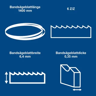 Lintzaagblad - 6x0,36x1400mm | 6Z/Z | Geschikt voor HBS20 de Scheppach – image du produit 2 sur 5