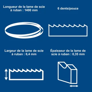 Lintzaagblad - 6x0,36x1400mm | 6Z/Z | Geschikt voor HBS20 de Scheppach – image du produit 4 sur 5