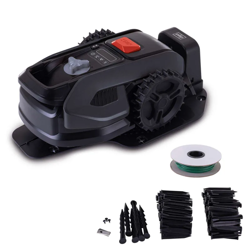 Mähroboter RRMA300 Scheppach Black - 16cm Schnittbreite | 20-50mm Schnitthöhe | 300m² Flächenleistung | Regensensor | 25% Steigung von Scheppach – Produktbild 1 von 5