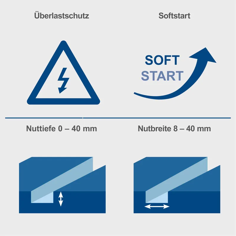 Mauernutfräse MNF2250 Scheppach - 2250W | Ø 125mm Diamanttrennscheibe | 8-40mm Nuten | 40mm Frästiefe | 4m Kabel by Scheppach – product image 3 of 5