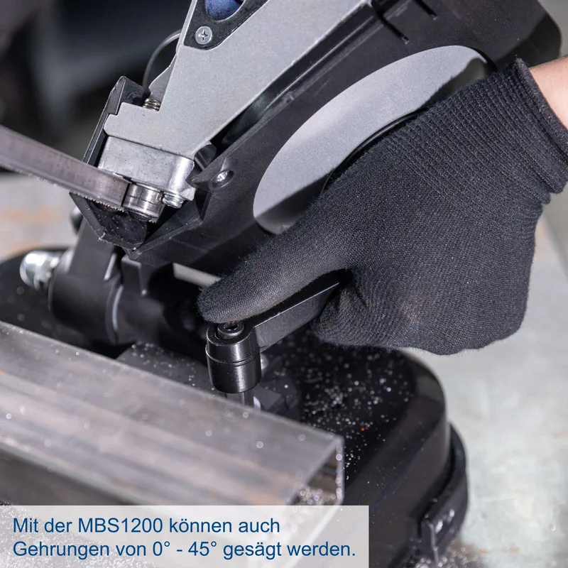 Metallbandsäge MBS1200 Scheppach - 1200W | 127mm Schnitthöhe | Vario-Speed | LED-Arbeitslampe | inkl. 2. Sägebänder 10Z / 14Z by Scheppach – product image 4 of 5