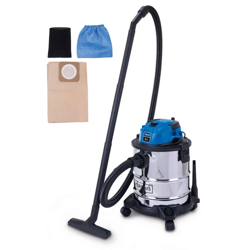 Nass- / Trockensauger VC20 Scheppach - 1300W | 2m Schlauchlänge | 4m Anschlusskabel | 20L Edelstahlbehälter von Scheppach – Produktbild 1 von 5