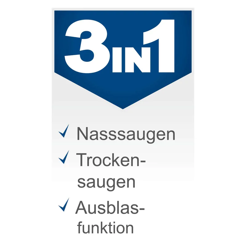 Nass- und Trockensauger NTS16 Scheppach - 1200W | 20kPa Saugleistung | 3m Kabellänge | 16L Behältervolumen | Kabelhalterung | inkl. Zubehör von Scheppach – Produktbild 5 von 5
