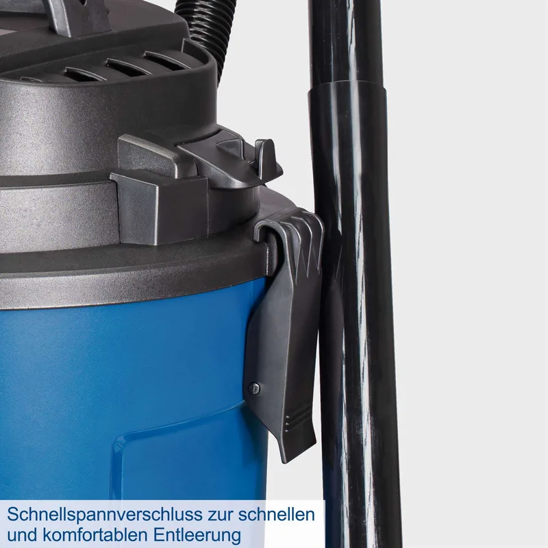 Nass- und Trockensauger NTS16 Scheppach - 1200W | 20kPa Saugleistung | 3m Kabellänge | 16L Behältervolumen | Kabelhalterung | inkl. Zubehör von Scheppach – Produktbild 2 von 5