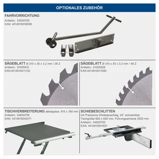 Präzisionstischkreissäge Precisa 6.0 Scheppach - 400V | 4800W | 390mm Schnittbreite & 1100mm Schnittbreite | Ø315mm Sägeblatt | inkl. Vorritzer by Scheppach – product image 3 of 5