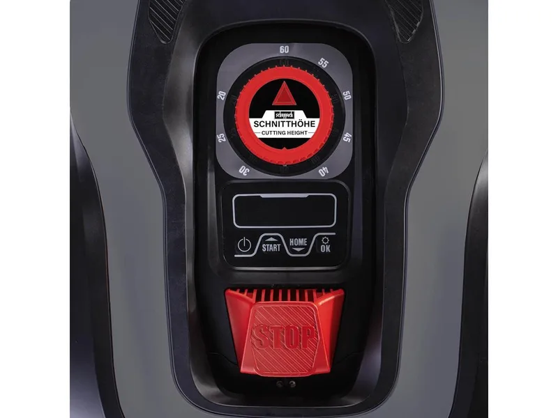 Rasenmähroboter RLM500W, bis 500 m² Rasenfläche, (Set), inkl. 9x Mähmesser, Schnitthöhenverstellung 20–60 mm, Geräuscharm de Scheppach, Gris, Noir – image du produit 3 sur 5