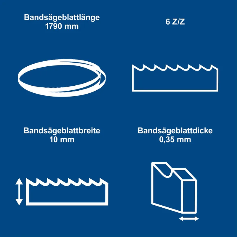 Sägeband Scheppach - 1790 x 10 x 0,35 mm | Bandsägeblatt mit 6 Zähnen pro Zoll | passend für Scheppach Bandsäge HBS261 von Scheppach – Produktbild 2 von 5