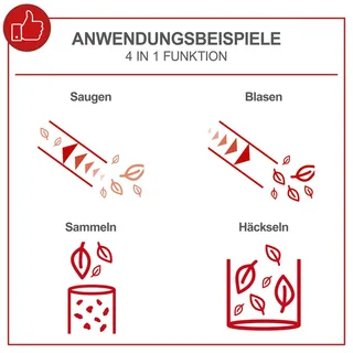 Scheppach 3-in-1 Benzine Bladblazer LBH2600P - 25.4cc - 700W - 1,0PK - Bladzuiger, Bladblazer & Versnipperen - Blaassnelheid 268 km/u - 678 m³/u - 50L opvangzak von Scheppach – Produktbild 4 von 5