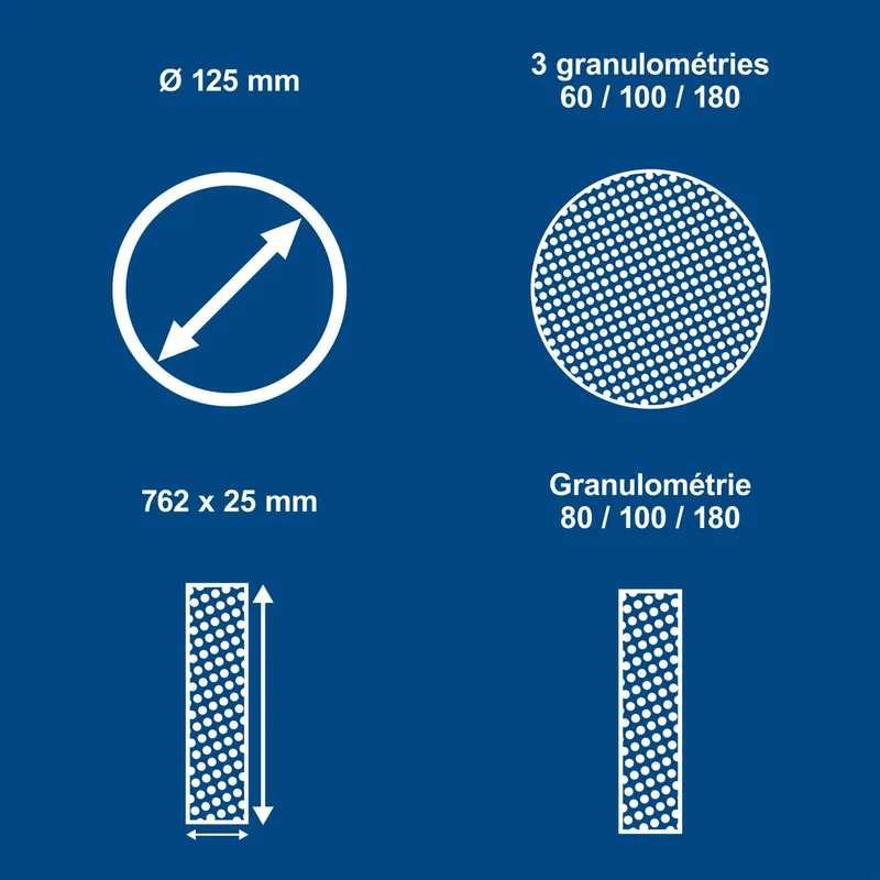 Schleif Set Scheppach - 12-teilig | 3x Schleifpapier | 1x Schleifband van Scheppach – productafbeelding 4 van 5