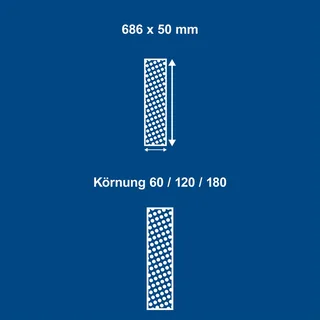 Schleifband Set Scheppach - 9teilig | L 686 x B 50 mm | K 60/120/180 de Scheppach – image du produit 2 sur 5