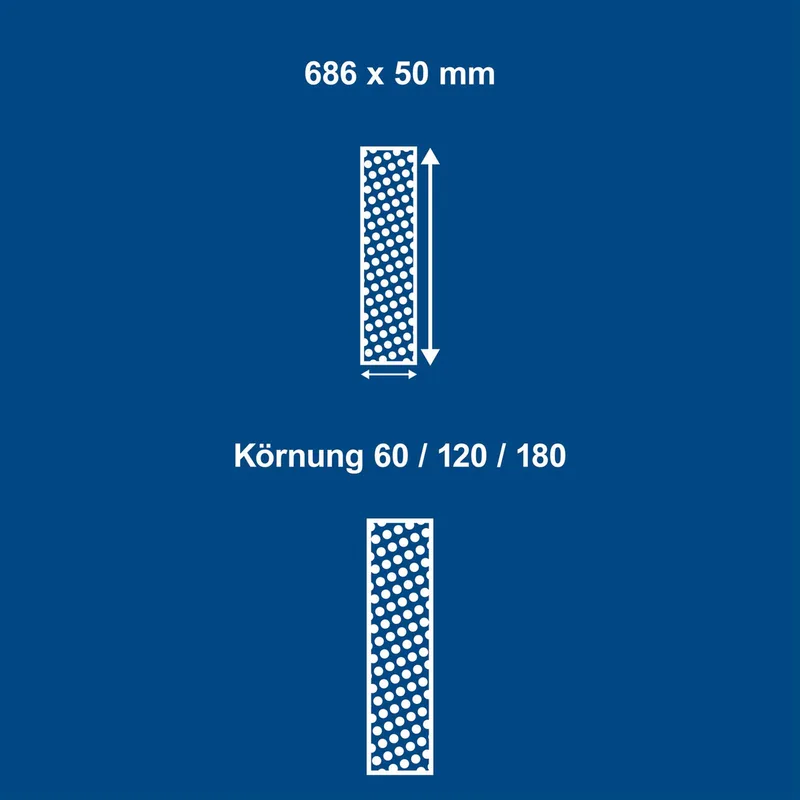 Schleifband Set Scheppach - 9teilig | L 686 x B 50 mm | K 60/120/180 de Scheppach – image du produit 2 sur 5