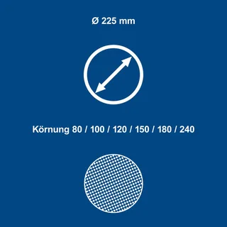 Schuurschijfset Ø225 mm 6 stuks van Scheppach – productafbeelding 2 van 5