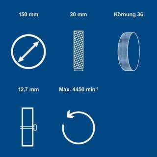 Schleifscheibe Ø 150 x 20 x 12,7 mm K 36 von Scheppach – Produktbild 2 von 2