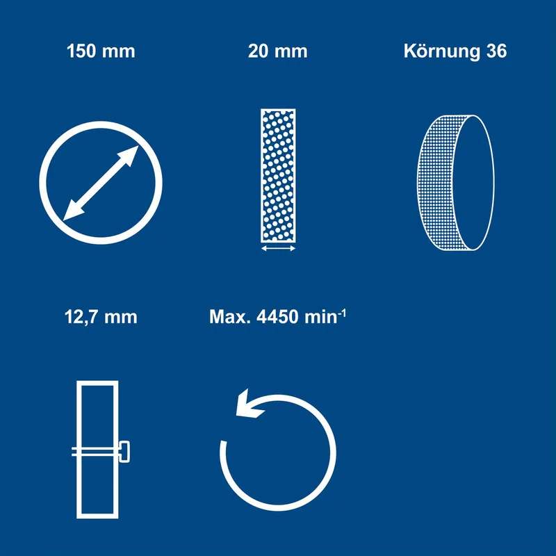 Schleifscheibe Ø 150 x 20 x 12,7 mm K 36 von Scheppach – Produktbild 2 von 2
