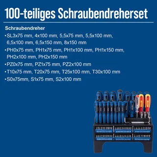 Schraubendreher Set VDE Scheppach - 100-tlg. | Haushalt | Baustelle | Werkstatt | magnetische Spitze by Scheppach – product image 4 of 4