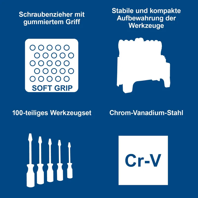 Schraubendreher Set VDE Scheppach - 100-tlg. | Haushalt | Baustelle | Werkstatt | magnetische Spitze by Scheppach – product image 2 of 4