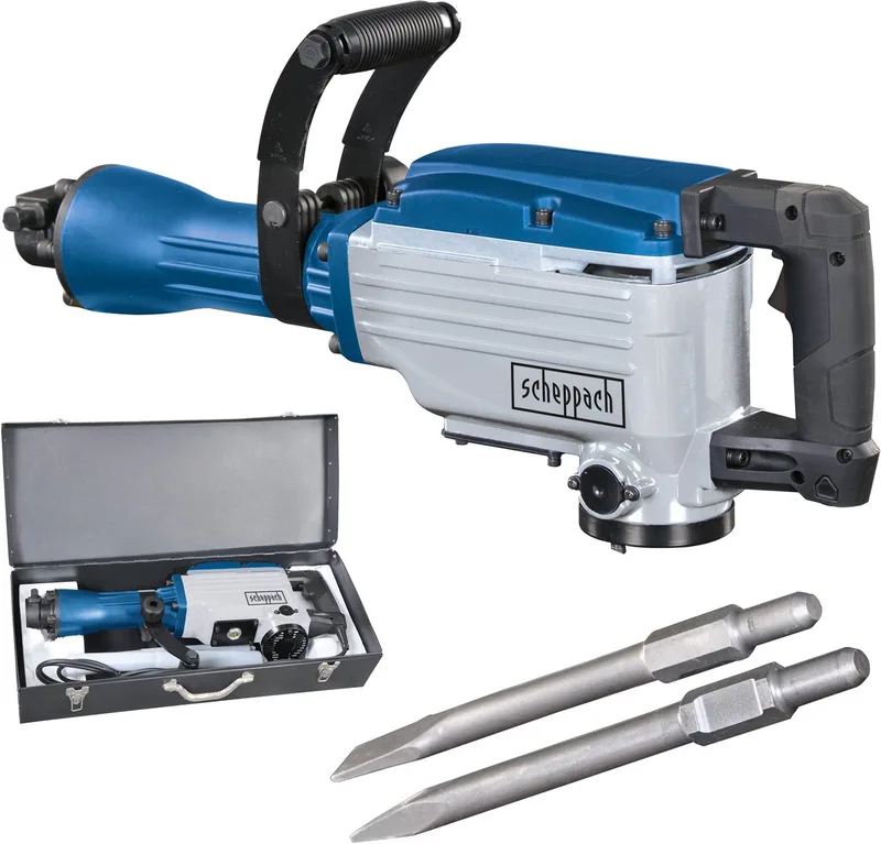 Sloophamer AB1600 - 1600W | 50J slagkracht - 2000 slagen per minuut - Breekhamer incl. puntbeitel, platte beitel & koffer van Scheppach – productafbeelding 1 van 5