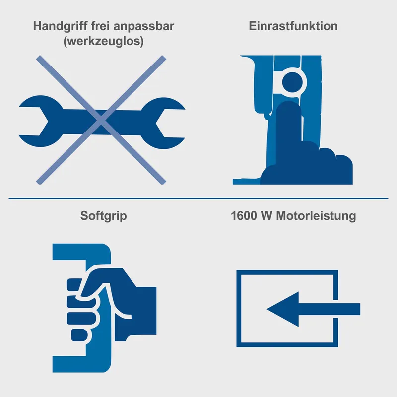 Sloophamer AB1600 - 1600W | 50J slagkracht - 2000 slagen per minuut - Breekhamer incl. puntbeitel, platte beitel & koffer van Scheppach – productafbeelding 5 van 5