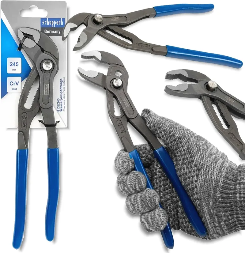 Staal Cr-V Instelbare Tang - 245mm - Ergonomische Handgreep von Scheppach, Silber, Schwarz – Produktbild