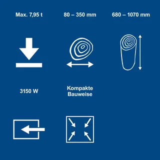 Staande Houtklover Compact 8T - 8 ton - 230V - 3150 W - Elektrische houtkloofmachine - Houtsplijter - Houtkliever de Scheppach – image du produit 2 sur 2
