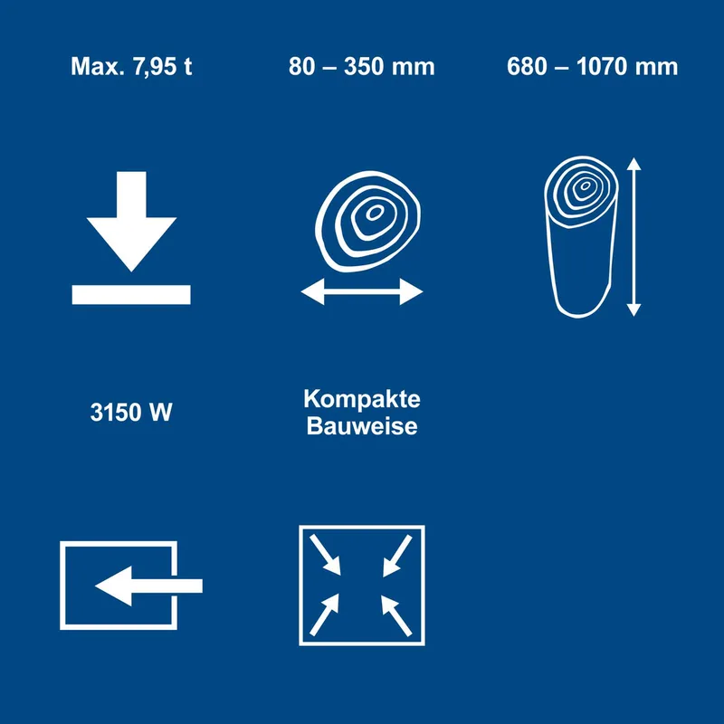 Staande Houtklover Compact 8T - 8 ton - 230V - 3150 W - Elektrische houtkloofmachine - Houtsplijter - Houtkliever de Scheppach – image du produit 2 sur 2